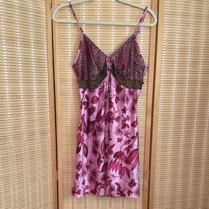 Gilligan & O'Malley Pink and Brown Floral Chemise